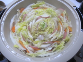 白菜と豚ばら肉のごま油鍋.JPG